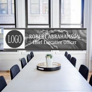 Porte-nom Pour Porte Marbre noir Votre logo Porte de bureau Signes