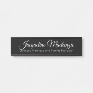 Porte-nom Pour Porte Mariage noir autorisé et thérapeute de famille LMF