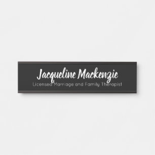 Porte-nom Pour Porte Mariage noir autorisé et thérapeute de famille LMF