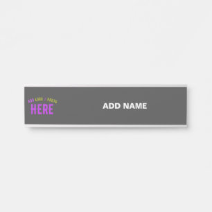 PORTE-NOM POUR PORTE MARQUE GRIS PERSONNALISABLE MODERNE VERIFIEE DE ST