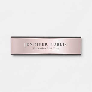 Porte-nom Pour Porte Modèle de nom de famille Rose Gold Glam Luxueux