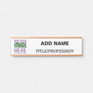 PORTE-NOM POUR PORTE MODELE DE TEXTE D'IMAGE BLANC SIMPLE ÉDITABLE MODE