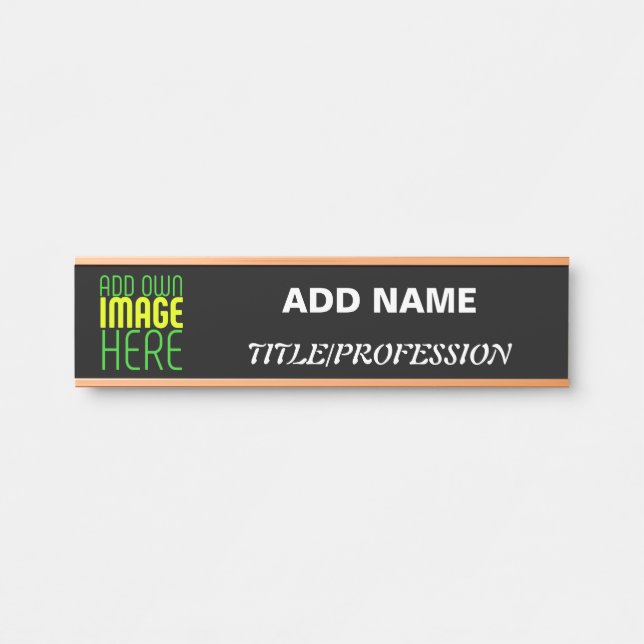 PORTE-NOM POUR PORTE MODÈLE DE TEXTE D'IMAGE NOIRE SIMPLE ET MODERNE (Devant)