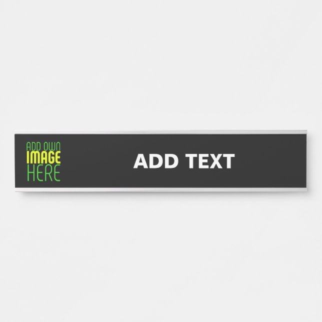 PORTE-NOM POUR PORTE MODÈLE DE TEXTE D'IMAGE NOIRE SIMPLE ET MODERNE (Devant)
