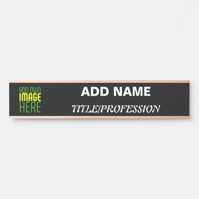 PORTE-NOM POUR PORTE MODÈLE DE TEXTE D'IMAGE NOIRE SIMPLE ET MODERNE (Devant)
