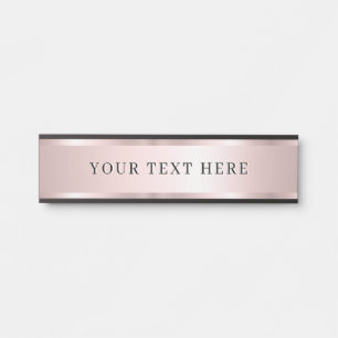 Porte-nom Pour Porte Modèle de texte personnalisé luxe rose or