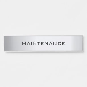 Porte-nom Pour Porte Modèle élégant argenté de texte de maintenance per