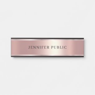 Porte-nom Pour Porte Modèle élégant moderne personnalisé Luxe Rose Gold