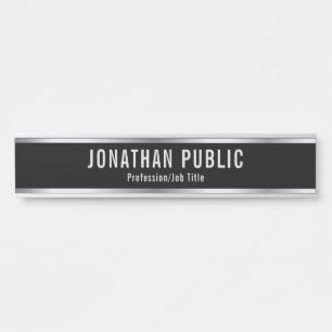 Porte-nom Pour Porte Modèle élégant professionnel personnalisé Noir Arg