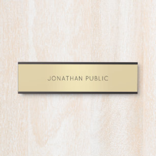 Porte-nom Pour Porte Modèle glamour moderne Gold Black