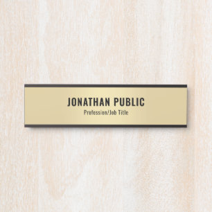 Porte-nom Pour Porte Modèle moderne moderne moderne Black and Gold