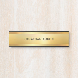 Porte-nom Pour Porte Modèle moderne Sophistiqué tendance Faux Or