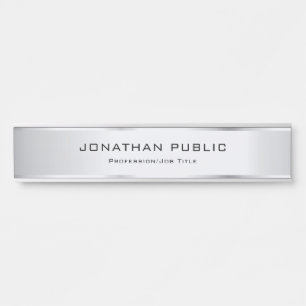 Porte-nom Pour Porte Modèle moderne tendance élégant Glamor Silver