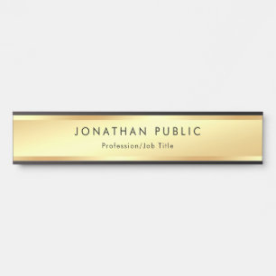 Porte-nom Pour Porte Modèle professionnel moderne élégant en faux or