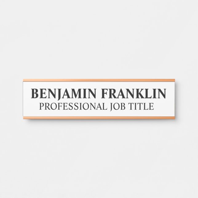 Porte-nom Pour Porte Modern Professional Office Door Sign (Devant)