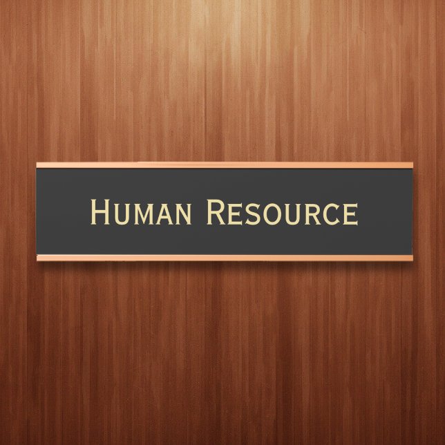 Porte-nom Pour Porte Moderne Black Faux Gold Bureau Nom du département (Modern Black Faux Gold Office Room Department Name Door Sign)