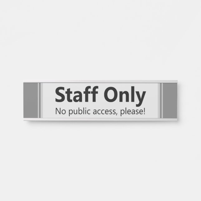 Porte-nom Pour Porte Moderne et contemporain "Pas d'accès public, s'il  (Devant)