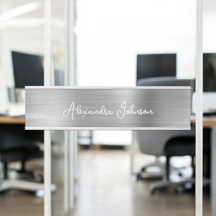 Porte-nom Pour Porte Moderne Luxe Silver Business Foil Moderne