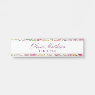 Porte-nom Pour Porte Monnaie Chic et Blush Floral Nom commercial