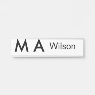 Porte-nom Pour Porte Monogramme simple ajoutez votre lettre de nom homm