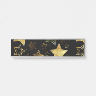 Porte-nom Pour Porte Motif sans couture avec des étoiles dorées