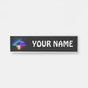 Porte-nom Pour Porte Neon Firefly sur noir