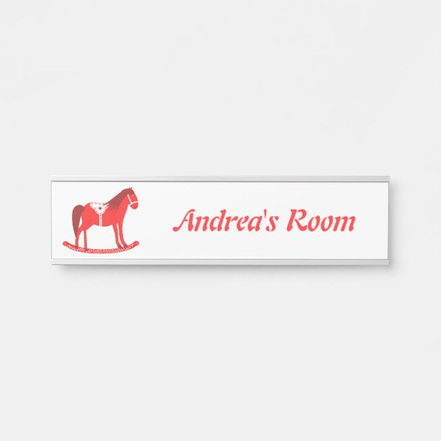 Porte-nom Pour Porte Noël scandinave Cheval Rocse Custom (Devant)