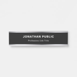 Porte-nom Pour Porte Noir créatif et argent de conception moderne