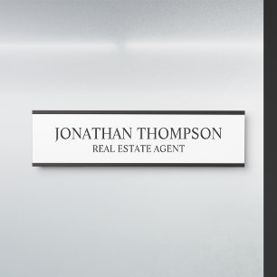 Porte-nom Pour Porte Noir et blanc professionnel