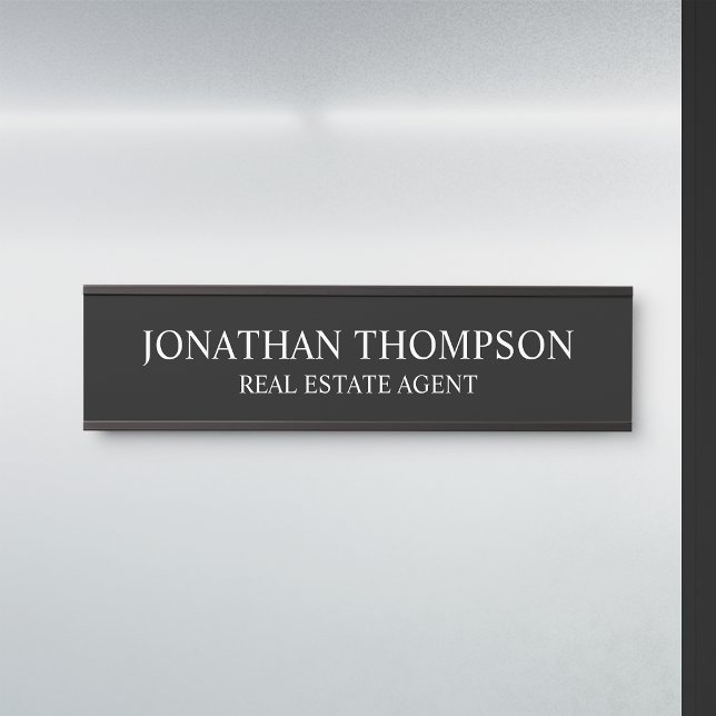 Porte-nom Pour Porte Noir et blanc professionnel (Créateur téléchargé)