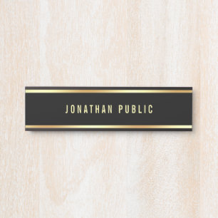 Porte-nom Pour Porte Noir Et Or Glam Moderne Simple Modèle