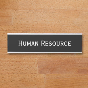 Porte-nom Pour Porte Noir moderne Bureau blanc Nom du département