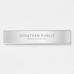 Porte-nom Pour Porte Nom d'argent personnalisé Modèle élégant moderne l