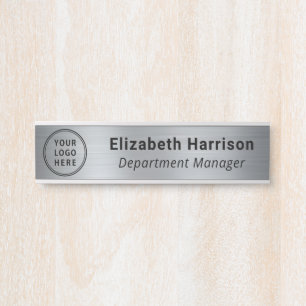 Porte-nom Pour Porte Nom du logo professionnel Silver