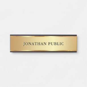 Porte-nom Pour Porte Nom personnalisé moderne luxe noir et or