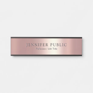 Porte-nom Pour Porte Nom personnalisé Moderne Modèle Luxe Rose Gold