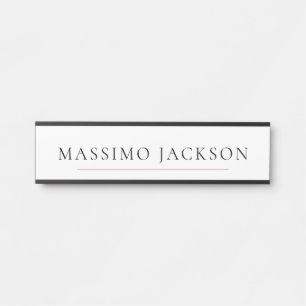 Porte-nom Pour Porte Nom propre décoration chic simple noir et blanc