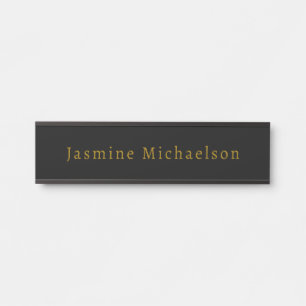 Porte-nom Pour Porte Nom propre minimaliste mignon noir et or