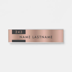 Porte-nom Pour Porte Numéro de bureau minimaliste Faux Rose Gold