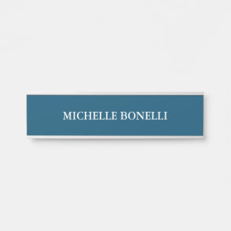 Porte-nom Pour Porte Océan bleu minimaliste Plaine moderne