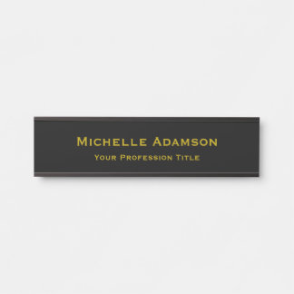Porte-nom Pour Porte Or & Noir Couleur Professionnel Plain Moderne