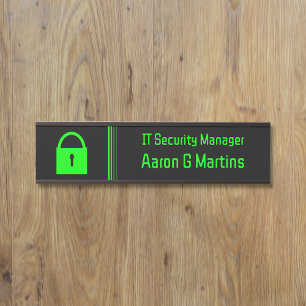 Porte-nom Pour Porte Padlock IT Security Tech Thème : option de logo pe