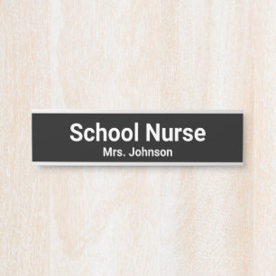 Porte-nom Pour Porte Pancarte de porte avec nom d'infirmière scolaire N