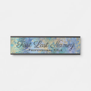 Porte-nom Pour Porte Panneau de porte de bureau bleu paon élégante plaq