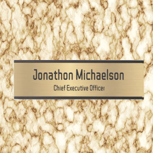 Porte-nom Pour Porte Panneau de porte de bureau en or faux Enseigne Pla