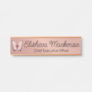 Porte-nom Pour Porte Panneau de porte de bureau en or rose Panneau de n