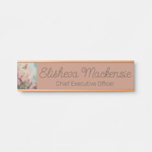 Porte-nom Pour Porte Panneau de porte de bureau en or rose Panneaux de