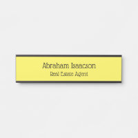 Panneau de porte de bureau jaune Agent immobilier