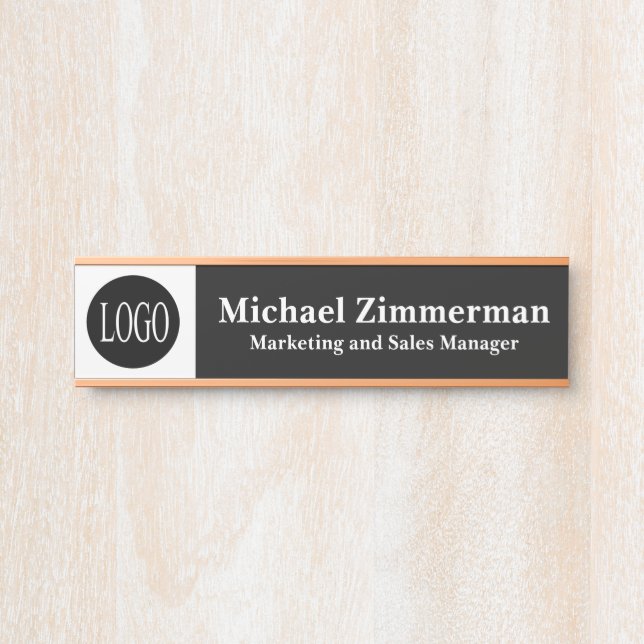Porte-nom Pour Porte Panneau de porte de bureau Logo Luxe (Devant)