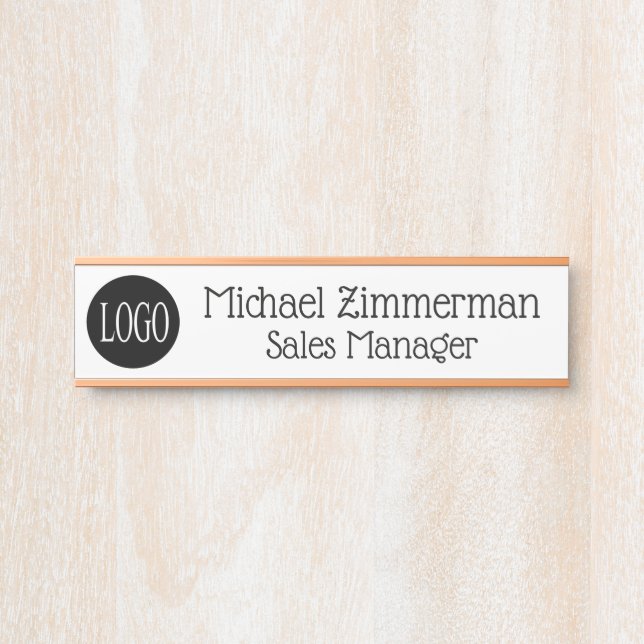Porte-nom Pour Porte Panneau de porte de bureau Logo Luxe (Devant)